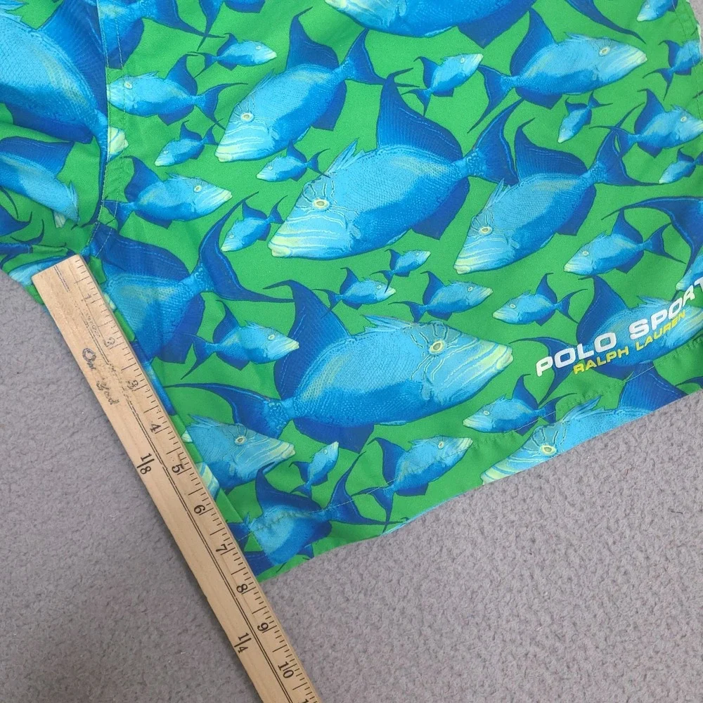 Polo‎ Sport Ralph Lauren Swim Trunks Mens XL 40 Waist Fish Shorts Blue Fish VTG